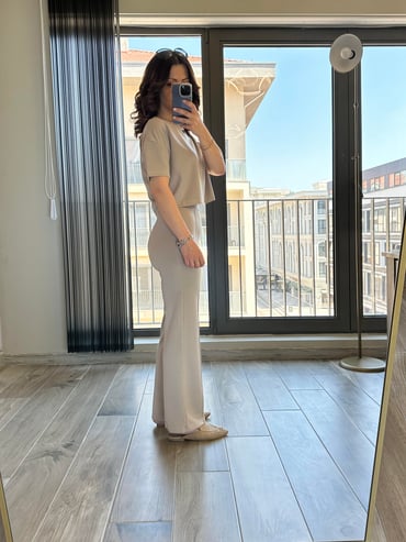 CDBR3542Vizon Önden Biyeli Modal Kumaş Eşofman Takım