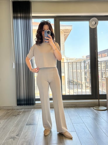 CDBR3542Vizon Önden Biyeli Modal Kumaş Eşofman Takım