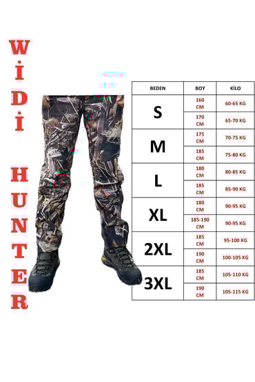 Outdoor Avcılık Kamuflaj Saz Desenli Softshel Kar Su Rüzgar Geçirmez Pantolon - Renkli