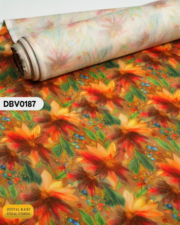  Digital Baskı Dar En Pamuk Viskon Kumaş 90cm-DBV0187DBV0187