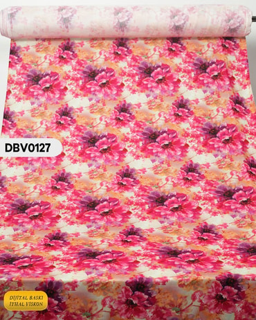  Digital Baskı Dar En Pamuk Viskon Kumaş 90cm-DBV0127DBV0127