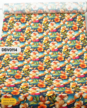  Digital Baskı Dar En Pamuk Viskon Kumaş 90cm-DBV0114DBV0114