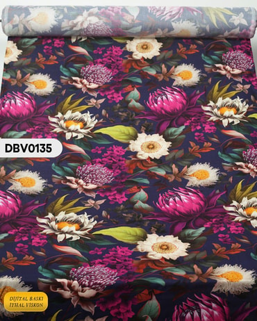  Digital Baskı Dar En Pamuk Viskon Kumaş 90cm-DBV0135DBV0135