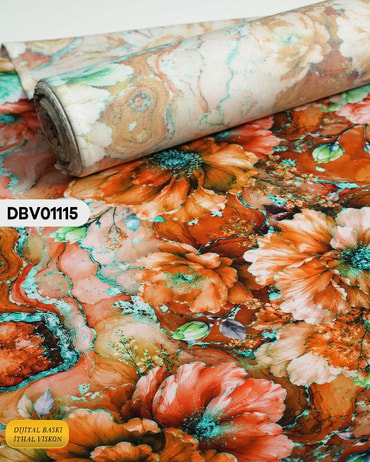  Digital Baskı Dar En Pamuk Viskon Kumaş 90cm-DBV01115DBV01115
