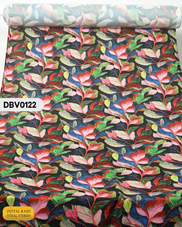  Digital Baskı Dar En Pamuk Viskon Kumaş 90cm-DBV0122DBV0122