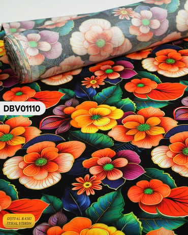  Digital Baskı Dar En Pamuk Viskon Kumaş 90cm-DBV01110DBV01110
