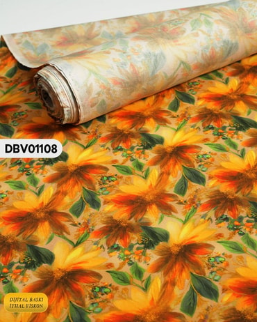  Digital Baskı Dar En Pamuk Viskon Kumaş 90cm-DBV01108DBV01108