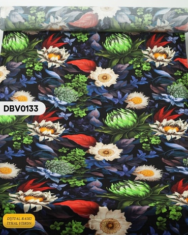  Digital Baskı Dar En Pamuk Viskon Kumaş 90cm-DBV0133DBV0133