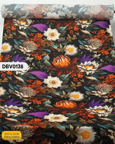  Digital Baskı Dar En Pamuk Viskon Kumaş 90cm-DBV0138DBV0138