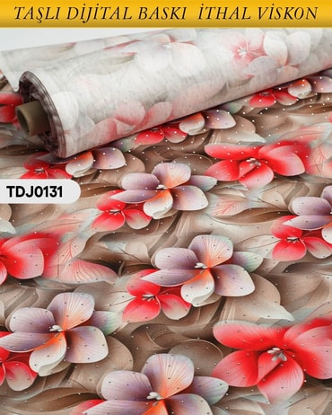  TAŞLI Dijital Baskı Tek En Pamuk Viskon Kumaş 90cm-TDJ0131TDJ0131