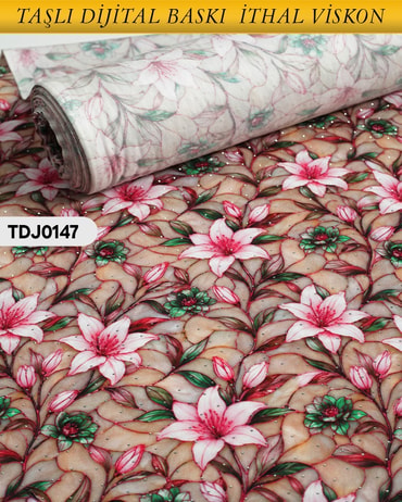  TAŞLI Dijital Baskı Tek En Pamuk Viskon Kumaş 90cm-TDJ0147TDJ0147