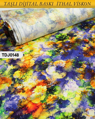  TAŞLI Dijital Baskı Tek En Pamuk Viskon Kumaş 90cm-TDJ0148TDJ0148