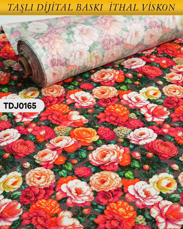  TAŞLI Dijital Baskı Tek En Pamuk Viskon Kumaş 90cm-TDJ0165TDJ0165