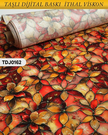  TAŞLI Dijital Baskı Tek En Pamuk Viskon Kumaş 90cm-TDJ0162TDJ0162