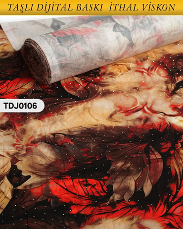  TAŞLI Dijital Baskı Tek En Pamuk Viskon Kumaş 90cm-TDJ0106TDJ0106