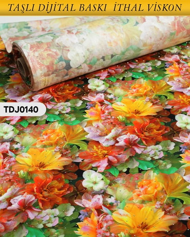  TAŞLI Dijital Baskı Tek En Pamuk Viskon Kumaş 90cm-TDJ0140TDJ0140
