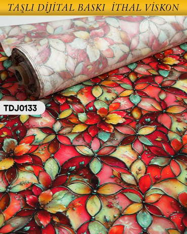  TAŞLI Dijital Baskı Tek En Pamuk Viskon Kumaş 90cm-TDJ0133TDJ0133