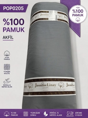 %100 Pamuk Akfil  Poplin Nevresim Kumaşı En 240 cmPOP0205