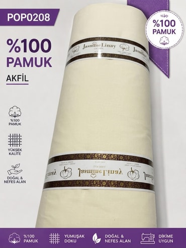 %100 Pamuk Akfil  Poplin Nevresim Kumaşı En 240 cmPOP0208