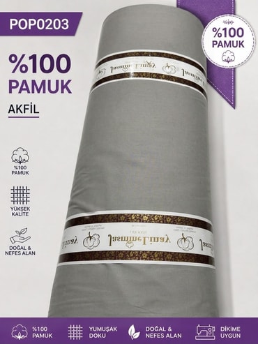 %100 Pamuk Akfil  Poplin Nevresim Kumaşı En 240 cmPOP0203