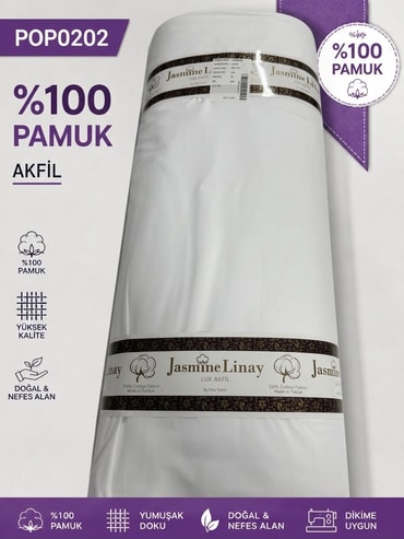 %100 Pamuk Akfil  Poplin Nevresim Kumaşı En 240 cmPOP0202