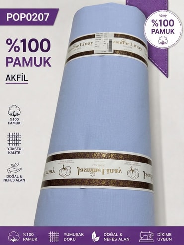 %100 Pamuk Akfil  Poplin Nevresim Kumaşı En 240 cmPOP0207