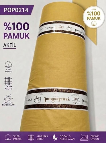 %100 Pamuk Akfil  Poplin Nevresim Kumaşı En 240 cmPOP0214