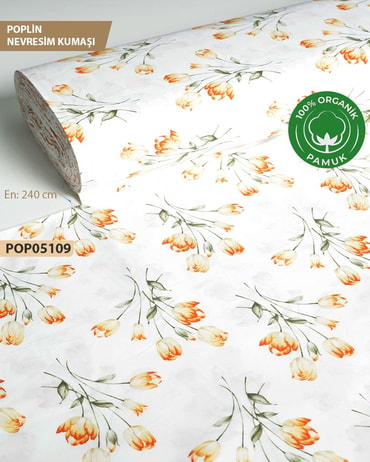 %100 Pamuk Poplin Nevresim Kumaşı En 240 cm-POP05109-109POP05109