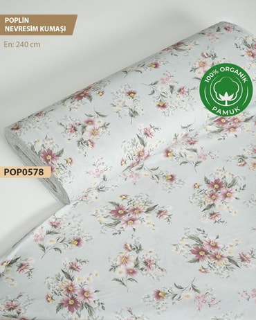 %100 Pamuk Poplin Nevresim Kumaşı En 240 cm-POP0578-78POP0578