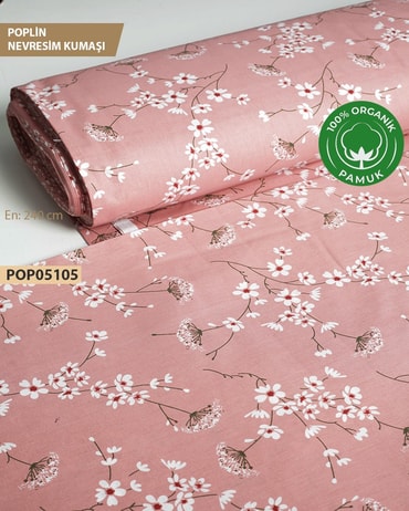 %100 Pamuk Poplin Nevresim Kumaşı En 240 cm-POP05105-105POP05105