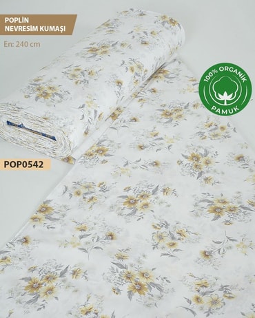 %100 Pamuk Poplin Nevresim Kumaşı En 240 cm-POP0542-42POP0542