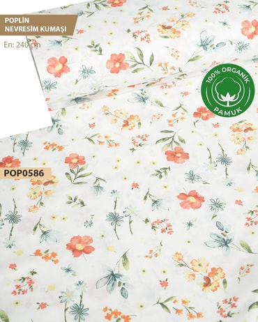 %100 Pamuk Poplin Nevresim Kumaşı En 240 cmPOP0586