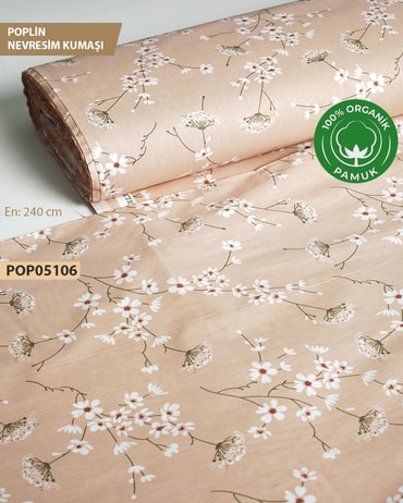 %100 Pamuk Poplin Nevresim Kumaşı En 240 cm-POP05106-106POP05106