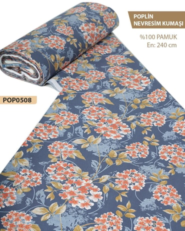 %100 Pamuk Poplin Nevresim Kumaşı En 240 cm-POP0508-8POP0508