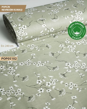 %100 Pamuk Poplin Nevresim Kumaşı En 240 cm-POP05102-102POP05102