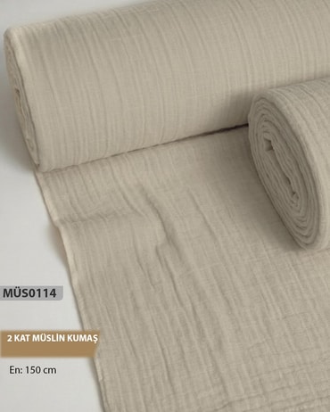 2 Kat  Müslin Kumaş Düz Renk  En=160cm-MÜS0114-14MÜS0114