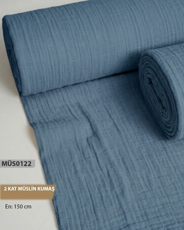 2 Kat  Müslin Kumaş Düz Renk  En=160cm-MÜS0122-22MÜS0122