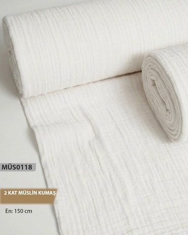 2 Kat  Müslin Kumaş Düz Renk  En=160cm-MÜS0118-18MÜS0118