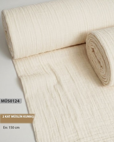 2 Kat  Müslin Kumaş Düz Renk  En=160cm-MÜS0124-24MÜS0124