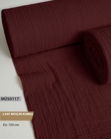 2 Kat  Müslin Kumaş Düz Renk  En=160cm-MÜS0117-17MÜS0117