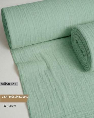 2 Kat  Müslin Kumaş Düz Renk  En=160cm-MÜS0121-21MÜS0121