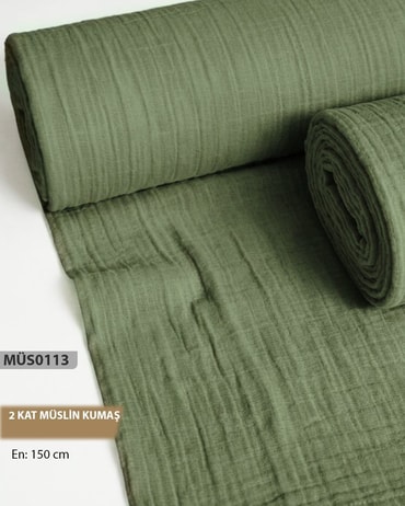2 Kat  Müslin Kumaş Düz Renk  En=160cm-MÜS0113-13MÜS0113