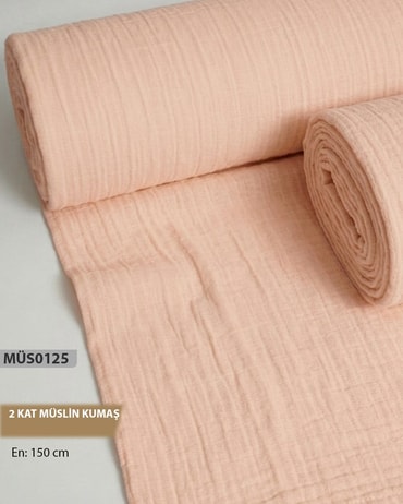 2 Kat  Müslin Kumaş Düz Renk  En=160cm-MÜS0125-25MÜS0125