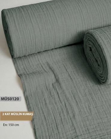 2 Kat  Müslin Kumaş Düz Renk  En=160cm-MÜS0120-20MÜS0120