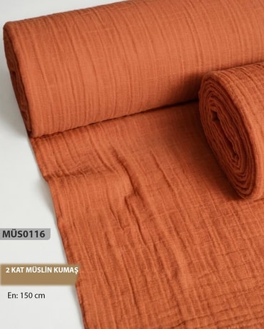 2 Kat  Müslin Kumaş Düz Renk  En=160cm-MÜS0116-16MÜS0116