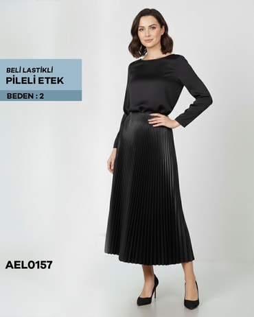 BELİ LASTİKLİ PİLELİ ETEK 2 beden AEL0157-21225AEL0157