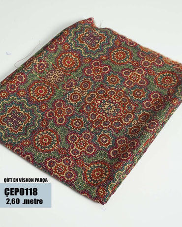 ÇİFT En Pamuk Viskon Parça Kumaş ÇEP0118-18ÇEP0118