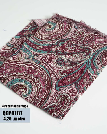 ÇİFT En Pamuk Viskon Parça Kumaş ÇEP0187-87ÇEP0187