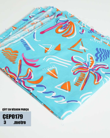ÇİFT En Pamuk Viskon Parça Kumaş ÇEP0179-79ÇEP0179