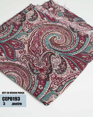ÇİFT En Pamuk Viskon Parça Kumaş ÇEP0193-93ÇEP0193